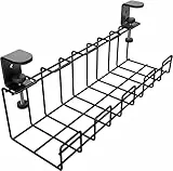 Kabelkanal Schreibtisch klemmbar für Ordnung am Arbeitsplatz – Kabelmanagement für Kabel, Ladegeräte & Steckdosenleisten werkzeugfrei (Größe M, Kabelorganizer & Kabelhalter) KD Essentials
