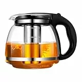 OUNONA 2000ML Glas Teekanne aus Glas Borosilikat Glas Teebereiter mit Abnehmbare Teesieb Borosilicate Glas Teebereiter Glaskanne Geeignet für Teewarmer