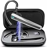Atheewon V5.3 Bluetooth Headset, Headset Kabellos Freisprech mit ENC Dual Geräuschunterdrückung Mic, 120 Std Spielzeit In-Ear mit LED-Ladebox