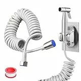 DEANKEJI 5 Meter PE Handbrause Toilette-Set, Silber Toiletten-Hochdruckspritzpistole, Hand-Bidet-Sprühset, WC Dusche Handbrause, für Küche, Bad, Hotel
