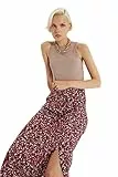 TRENDYOL Damen Fliesenblumenmuster Tipp Detaillierter Rock Skirt, Mehrfarbig, 38 EU