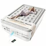 Lopekuty Premium Luftmatratze mit integrierter Pumpe – Automatisches Nachfüllen, 2,5 Min Schnellaufblasen, Weiche Beflockung, Leiser Betrieb, für 2 Personen, Zuhause & Camping