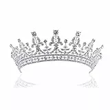 rosenice Hochzeit Tiara Silber Diadem Mit Strass Brautkrone Haarschmuck Für Damen Und Mädchen Elegante Kopfbedeckung Für Hochzeit Verlobung Und Party