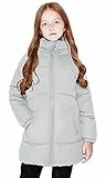 SOLOCOTE Mädchen Wintermäntel Heavyweight Mediun Länge Warme Jacken Daunenähnliche Baumwolle Watte Outwear Grau 140