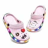 VIYEAR Kinder Jungen Mädchen LED Clogs Süße leichte Sommer Hausschuhe Garden Beach Sandalen, 27 EU, Hellrosa