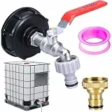 hufhnwso Wasserhahn Tank 1000 l IBC 1/2 Anschluss Tank 1000 l Adapter IBC S60 x 6 für Gartenwasserhahn Anschluss Tank 1000 Liter