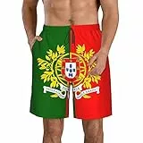 Lsjuee Herren Strandshorts Flagge von Portugal Badehose Lässige Boardshorts Sommersportshorts