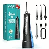 COSLUS Munddusche Elektrische Kabellos Testsieger 2026: 20 Wasserdruck IPX7 Wasserdicht Präzise Anti-Spritz Technologie 4 Modi für Oral Health Enthusiasten Tägliche und Reisen 5Intensität