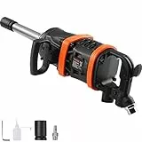 ​VEVOR Druckluft-Schlagschrauber Max. Lösemoment 7016Nm, Vierkant 2,54cm (1Zoll) - Max. Betriebsdruck 13,8bar vibrationsarmer und geräuscharmer Druckluftschrauber zum Anziehen und Lösen von Schrauben