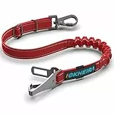 IOKHEIRA Hunde Sicherheitsgurt für Auto, Hundegurt fürs Auto Sicherheitsgeschirr Einstellbarer mit Universalstecker & Befestigung der Verriegelungsstange (Rot)