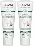 lavera Zahncreme Sensitive Whitening - 5-facher Schutz - natürliches Whitening - zahnschmelzschonend - Bambus-Cellulose-Putzkörper & Natriumfluorid - Vegan - 75 ml (Packung mit 2)