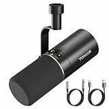 TONOR USB/XLR Dynamisches Mikrofon PC Microphone Gesangsmikrofon Gaming Mikro, Vocal mic mit 24Bit/96kHz 3,5mm, Mute Button für Podcast Studio Brodcast Streaming Aufnahme TD510, Schwarz