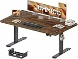JUMMICO Höhenverstellbarer Schreibtisch 160 x 80 cm mit Kabelwanne, Höhenverstellbar Elektrisch Stehpult mit USB-Buchse, Computertisch, Ergonomischer Steh-Sitz Tisch, Bürotisch, Vintage-Braun