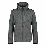 ICEPEAK Herren Midlayerjacke Outdoorjacke Kapuzenjacke Funktionsjacke Manawa, Farbe:Grau, Artikel:-817 Lead Grey, Größe:L