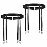 Abeillo 1 Paar Strumpfgrtel für Damen,Verstellbare Nylon Strumpfband mit 4 Halter Clips,Hochdehnbarer Strumpfhaltergürtel,Sexy Strumpfhalter für Strümpfe Cosplay Party Dessous