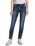 Cecil Damen Scarlett Jeans Jeanshose Loose, Mid Blue Wash-Bronze, 31W x 30L