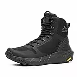 NORTIV 8 Herren Militärische Taktische Stiefel Leichte Bequeme Stiefel für den ganzen Tag Arbeit Seitlicher Reißverschluss Motorrad Kampf Wanderschuhe,Size 44,Schwarz-Oxford,NMUMMT2504