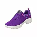 Generisch Laufschuhe Damen Sneakers Leicht Sportschuhe Mesh Atmungsaktiv Turnschuhe Sportliche Schnürschuhe Outdoor Fitness Gym Schuhe rutschfeste Komfortabel Straßenlaufschuhe