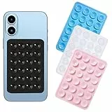Chizea 4 Stück Silikon Saugnapf Handyhalterung, selbst-klebend, Abnehmbar, Handsfree Handyhalter für Selfies und Videos, Kompatibel mit Allen gängigen iPhone und Android Mobiltelefonen.
