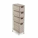 Versa Mannheim Badezimmer-Beistellmöbel, Kommode mit 3 Schubladen zur Organisation, Moderne und verspielte Aufbewahrung, Maße (H x B x T) 69 x 28 x 15,5 cm, Metall und Nylon, Farbe Beige