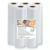 YISH Vakuumierbeutel Vakuumbeutel-Lebensmittel Vakumierfolienrollen Vakuumierfolie Vakumierbeutel:Vakuumrollen Folienrollen für Vakuumierer Sous Vide Beutel BPA Frei Vakuumrollen 5 Rolls 28x300cm