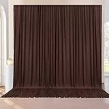 Faltenfreie, braune Hintergrundvorhänge für Partys, Polyester-Fotohintergrund, Vorhänge, 2 Paneele, 1,5 x 3 m, für Hochzeit, Geburtstag, Party, Fotografie, Hintergrund, Fotoshooting, 3 x 3 m