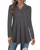 Datuhao Winter Damen Pulli Elegant Warm Lang Sweater Damen Winter Business Outfit Damen Herbst Winter Büro Kleidung Pulli Damen Grau Hoodie Damen Langarm Tunikashirt Elegant Curvy Tunika