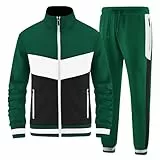 ANOTWENER Herren Trainingsanzüge Sets lässig lange Ärmel voller Reißverschluss Jacke und Jogginghose Jogginganzug Sport Outfits JW-7154-XL