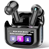 QXUFV Bluetooth Kopfhörer, Kopfhörer Kabellos In Ear Kopfhörer ENC Noise Cancelling, HiFi Stereo Ohrhörer mit Dual LED-Anzeige