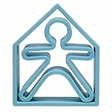 dëna Spiel-Beißring, 100% Silikon, fördert Feinmotorik und Sehsinn, beruhigt beim Zahnen, blau, DEN001, DENA01016