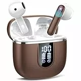 Bluetooth Kopfhörer, Bluetooth Kopfhörer, Kopfhörer Kabellos Bluetooth 5.4 In Ear Kopfhörer mit 4 Mic, 2024 ENC Noise Cancelling Wireless Earbuds 40H Tiefer Bass, IP7 Wasserdicht Ohrhörer, Braun
