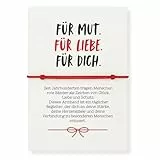 Glücksarmband Rot mit Karte – Für Mut, Liebe & Dich – Geschenk für Freunde, Familie & Partner – Rotes Band als Schutz, Glücksbringer & Zeichen der Verbundenheit