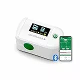 medisana PM 100 connect Pulsoximeter, Messung der Sauerstoffsättigung im Blut, Fingerpulsoxymeter mit OLED-Display und One-Touch Bedienung mit VitaDock+ App und Bluetooth