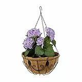 Relaxdays Hängekorb 3er Set, Kokos, Blumenampel mit Kette, 35 cm Durchmesser, je Pflanzenhalter 10 Liter Volumen, braun