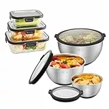 SILBERTHAL Edelstahl Schüssel mit Deckel mit Frischhaltedosen Glas - Meal Prep Set für Unterwegs und Daheim