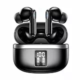 JBMI Kopfhörer Kabellos Bluetooth 5.3, In Ear mit 4 ENC Mikrofon Bluetooth Kopfhörer, 60 Std Stereo Noise Cancelling Earbuds, USB-C, IP7 Wasserdicht Ohrhörer (Obsidiana)