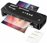 Bonsaii A4 Laminiergerät mit Anti-Klemm-Technologie, Laminiergerät inkl. 50 pcs Laminierfolien（a4/a5/a6), 2 Temperaturstufen, Hochgeschwindigkeitslaminierung, L418-C