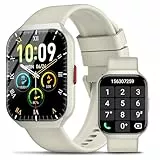 Smartwatch Herren mit Telefonfunktion,1.96' HD Uhr Damen mit Herzfrequenz SpO2 Stress Schlafmonitor,Alexa Integriert Watch,113+ Sportmodi Fitness Tracker, IP68 wasserdichte für Android iOS 2024 weiß
