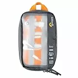 Lowepro GearUp Pouch Mini, Travel Essentials Case, Reiseetui für Telefonkabel, Kabel, Adapter, Akkus, Ladegeräte & USB-Sticks, Smartphone-Zubehörtasche, Hergestellt aus Recyclingmaterial, Grau