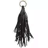 Amosfun Schwarz Leder Quaste Schlüsselbund Kreis Schlüssel Ringe Quaste Keychain Charme Lesezeichen Quasten Handtasche Rucksack Hängen Anhänger Decor für Frauen Geldbörse Dekorationen