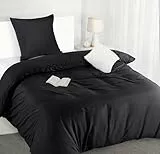 Utopia Bedding Bettwäsche 135x200 Set - Mikrofaser Bettbezug 135x200 cm + 1 Kissenbezug 80x80 cm - Schwarz