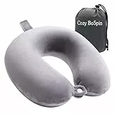 Cozy BoSpin Reisekissen- Perfektes Memory Foam Nackenkissen Stützkissen，kompakt und leicht, schnell gepackt,Schlafrestkissen (grau)