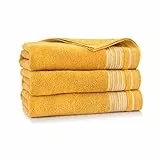 ZWOLTEX Design Handtuch Sets - Badetuch - Handtuch - Gästetuch I 100% Ägyptischer Baumwolle I Sammlung Grafik - Grafik curcuma-5077 2X(50x90)