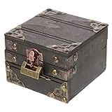 Holibanna Schmuckkästchen Holz Vintage Schmuckaufbewahrung Schatzkiste Mit Schloss Für Armband Ring Halskette Dekoration