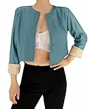 JOPHY & CO. Leichte Damen Kurzjacke mit langen Ärmeln ohne Kragen aus Kunstleder (Code 6352), Ottanio, M Short