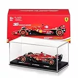 Bburago – Ferrari SF-24#16 Charles Leclerc Imola GP 2024, Maßstab 1:43, Diecast-Modell mit Helm und Vitrine, realistische Details, offizielle Ferrari-Lizenz, Alter 14+