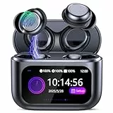 ZYHKON Bluetooth Kopfhörer, Bluetooth 5.4 Schlafkopfhörer In Ear mit Touchscreen, 48H Spielzeit Mini Kopfhörer mit HiFi Sound/5 EQ-Modi/ENC Noise Cancelling, Wireless Ohrhörer für Seitenschläfer