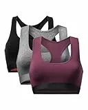 DANISH ENDURANCE Damen Cotton Bralette BH, Weiche Bio-Baumwolle, 1er und 3er Pack, BHS ohne Bügel, bequem, angenhmer Halt (Mehrfarbig (1x Dunkelgrau, 1x Schwarz, 1x Weinrot), Medium)