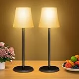 Suright 2 Stück Tischlampe Kabellos mit 3 Farbmodi und RGB Farben, Touch Control Dimmbar Aufladbar Akku Tischleuchte, IP54 Wasserdicht LED Tischlampe für Restaurant, Schlafzimmer, Party, Camping