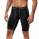 Roadbox Herren Kompressionsshorts, Männer Sport Unterhosen Schnelltrocknendes Sportunterwäsche, Tights Kurz Funktionsunterwäsche Laufunterwäsche Radlerhose Sportunterhose（Black）